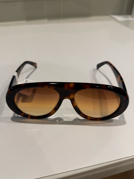 NEW Carolina Lemke Brown Oversized Gloss Demi Sunglasses Boho Celeb Style main image 6